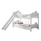 Beliche Infantil Marina com Escorregador Nuvem Escada 154cm Branco Infantile Móveis