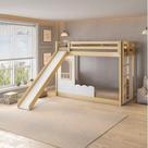 Beliche Infantil Reversível Janela com Cerquinha, Escorregador e Led New Garden Casatema Natural/Branco