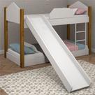 Beliche Infantil Soft Branco e Mel com Colchões e Escorregador