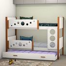 Beliche Infantil Solteiro Star com Cama Auxiliar Divaloto para Quarto Infantil Mdf - Branco/nature