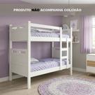 Beliche Jaspe com Escada e Grade de Proteção Lateral para Quarto Infantil Juvenil - Branca