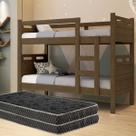 Beliche Jaspe Versátil Branco Vira 2 Camas + 2 Colchão Solteiro - Estrado 100% Madeira Fenix