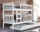 Beliche MDF De Solteiro Capri Branca Para Quarto Pousada e Area de Lazer Com Auxiliar Vira Treliche