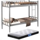 Beliche Mônaco Solteiro de Aço Galvanizado Cinza + Colchão D20 Probel 78cm