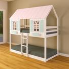 Beliche Montessoriano Casinha Bela - Madeira Maciça Branco/rosa/verde Housin Beliche Montessoriano Casinha Bela - Madeira Maciça Branco/rosa/verde Housin