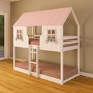 Beliche Montessoriano Casinha Encantada Madeira Maciça Branco/rosa Housin Beliche Montessoriano Casinha Encantada Madeira Maciça Branco/rosa Housin
