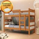 Beliche Solteiro 100% MDF Com Dois Colchões D33 Super Reforçada Estrado De Madeira