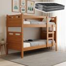 Beliche Solteiro 100% MDF Reforçada Que Vira 2 Camas Com 2 Colchões D20 Premium Super Conforto - Legno