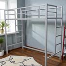 Beliche solteiro cama alta em aço estilo industrial cinza estrutura reforçada be05