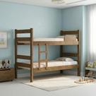 Beliche Solteiro com Escada e Proteção Antiquedas 100% MDF Prisma Plus Amadeirado