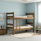 Beliche Solteiro com Escada e Proteção Antiquedas 100% MDF Prisma Plus Amadeirado