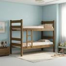 Beliche Solteiro com Escada e Proteção Antiquedas 100% MDF Prisma Plus Amadeirado Marrom