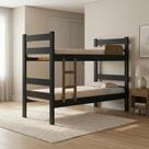 Beliche Solteiro com Escada e Proteção Antiquedas 100% MDF Prisma Preto/Jequitibá Beliche Solteiro com Escada e Proteção Antiquedas 100% MDF Prisma Preto/Jequitibá