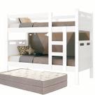 Beliche Solteiro Compacta Com Escada Lateral Segura Vira Duas Camas Com 2 Colchões D33