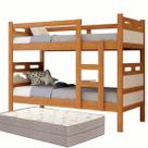 Beliche Solteiro Compacta Com Escada Lateral Segura Vira Duas Camas Com 2 Colchões D33