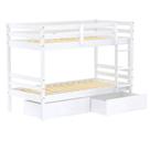 Beliche Solteiro Dreams com 02 Gavetas Madeira Maciça Branco Housin