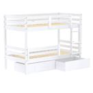 Beliche Solteiro Eco Com 02 Gavetas E Grade De Proteção Madeira Maciça Branco Mobilistore