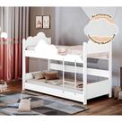 Beliche Solteiro Montessoriana Nuvem Erika Branco Luminária Led Beliche Solteiro Montessoriana Nuvem Erika Branco Luminária Led