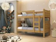 beliche solteiro que vira duas camas mdf jaspe com 2 colchão qualidade D33