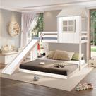 Beliche Solteiro Queen Montessoriano Cabana com Escorregador e Estante Casatema MadeiraOriginals