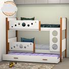 Beliche Solteiro Star com Cama Auxiliar - Branco com Mel + Acompanha Luminária Nuvem Beliche Solteiro Star com Cama Auxiliar - Branco com Mel + Acompanha Luminária Nuvem