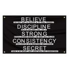 Believe Disciplina Consistencia fuerte secreto 3x5FT banderas divertidas, bandera inspiradora y motivacional para gimnasio, decoración de pared para interiores Believe Disciplina Consistencia fuerte secreto 3x5FT banderas divertidas, bandera inspiradora y motivacional para gimnasio, decoración de pared para interiores