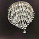 Belíssimo Lustre de Cristal para Escritório, Base de Inox Polido com 50cm de Diâmetros e 60cm de Altura