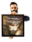 Belissimo Quadro Pintura Jesus Cristo Arte Sacra 33x33cm