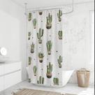 Bella Casa Cortina Box Poliéster Verde Cacto 198x180cm Com Ganchos