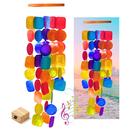 Bellaa Wind Chimes 69 cm Rainbow Capiz Seashell Wood