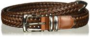 Belt Portfolio: couro genuíno trançado, marrom, tamanho 30-54 polegadas