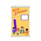 Bem Vindos Banner Escolar Infantil Pedagógico 80x50cm