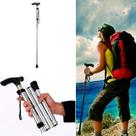 Bengala Cajado Caminhada Trilha Dobravel Ajust Aluminio 94cm COR:PRATA