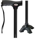 Bengala de caminhada Carex Soft Grip Pivot Tip ajustável preta Bengala de caminhada Carex Soft Grip Pivot Tip ajustável preta