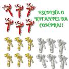 Bengala Pendente De Arvore De Natal Prata 7cm Com 6