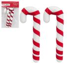 Bengala pendente grande para árvore de Natal com duas peças branca e vermelha 14 cm de pendurar enfeite decorativo decor