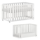 Berço 2 em 1 vira Cama MDF Branco modelo Evolutivo Linha Loop Marca Quater Móveis