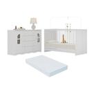 Berço 3 Em 1 Com Colchão Incluso E Cômoda 2 Portas 4 Gavetas Liz Multimóveis MP4773 Branco