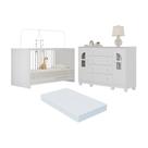 Berço 3 Em 1 Com Colchão Incluso E Cômoda 2 Portas 4 Gavetas Nina Multimóveis MP4772 Branco
