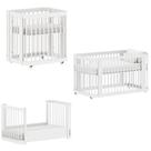 Berço 3 em 1 Evolutivo Mini Berço com Colchão, Berço Americano e Mini Cama Madeira e Mdf Acabamento Premium em Branco Fosco Brinde Colchão