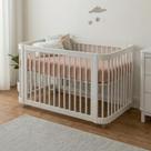 Berço 3 em 1 Evolutivo Mini Berço com Colchão, Berço Americano e Mini Cama Madeira e Mdf Acabamento Premium em Branco Fosco