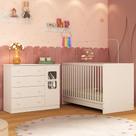 Berço 3 em 1 para Colchão 130x60cm com Cômoda 1 Porta 4 Gavetas Brisa Multimóveis MP4739