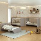 Berço 3 Em 1 Para Colchão 60 X 130 Cm Multimóveis Mp0527g - Cinza/branco