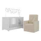 Berço 3x1 Com Poltrona De Amamentação Multimóveis Mp4064 Branco/bege Branco/bege Berço 3x1 Com Poltrona De Amamentação Multimóveis Mp4064 Branco/bege Branco/bege