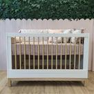 Berço Americano 2 em 1 Cozy Branco Carvalho Malva Quater Bebê Infantil Seguro Confortável Prático