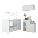Berço Americano 3 Em 1 Com Armário E Balcão Multimóveis Mp4214 Branco Branco Berço Americano 3 Em 1 Com Armário E Balcão Multimóveis Mp4214 Branco Branco
