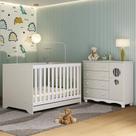 Berço Americano 3 Em 1 Com Cômoda 1 Porta 4 Gavetas Suspiro Multimóveis MP4710 Branco-off White