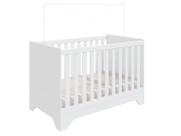 Berço Americano 3 em 1 Popy Retrô 100% Mdf Branco Brilho - Móveis Peroba