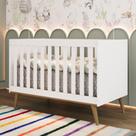 Berço Americano 3 em 1 Retrô Pé Palito Mini Cama Mini Sofá Ludmila MDF Branco