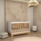 Berço Americano 3 em 1 Sueño 100% Mdf Branco Brilho/Amêndoa - Panorama Móveis